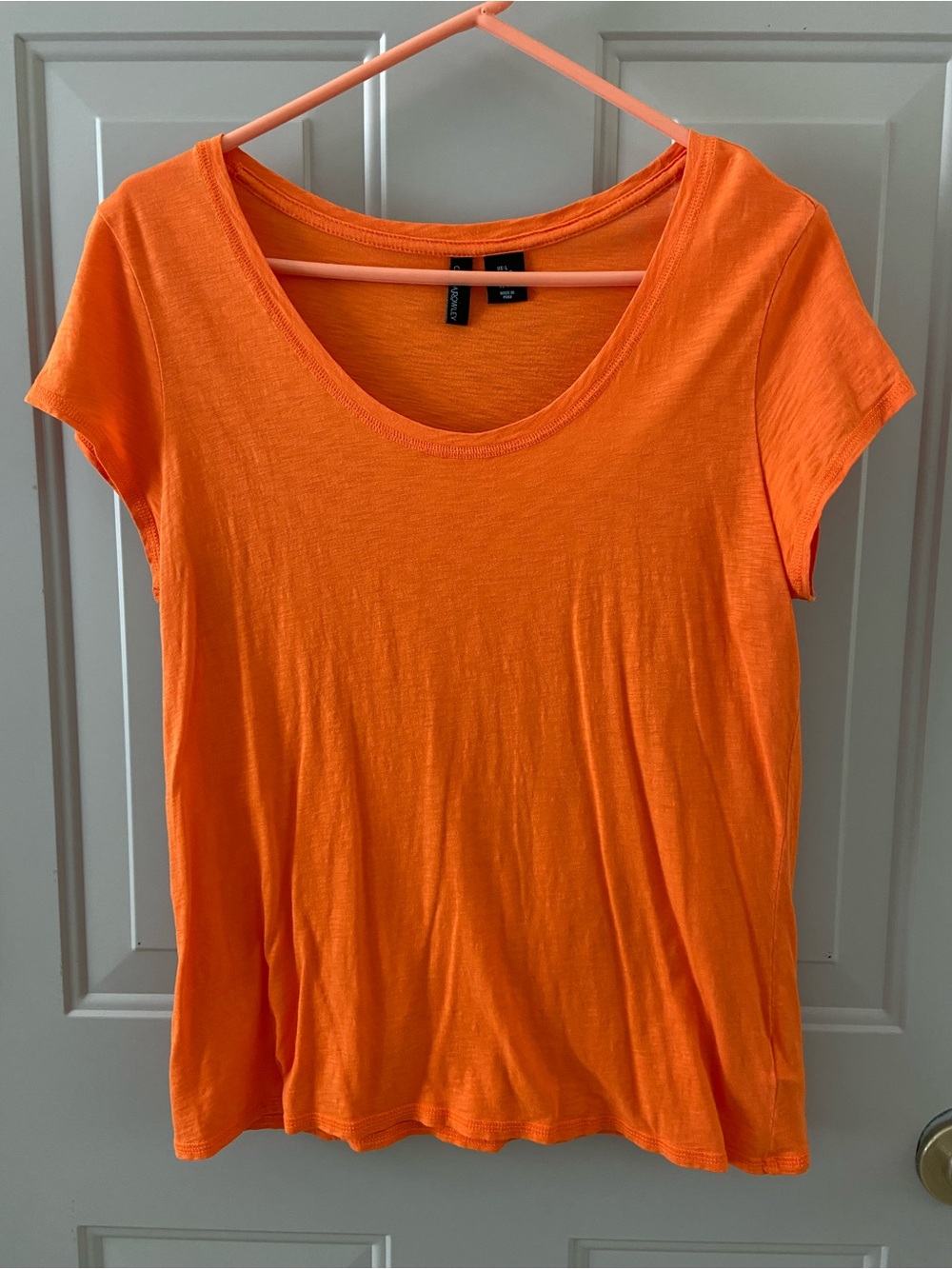 Cynthia Rowley Orange Scoop Neck Short Sleeve Tee